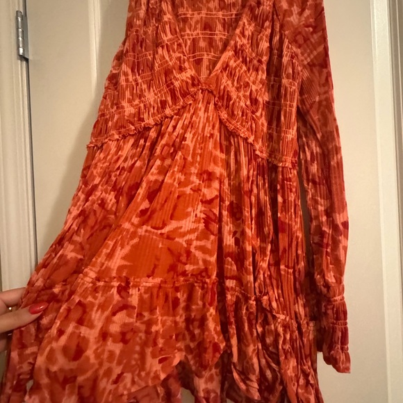Free People Orange Tie-Dye Top - Picture 3 of 4